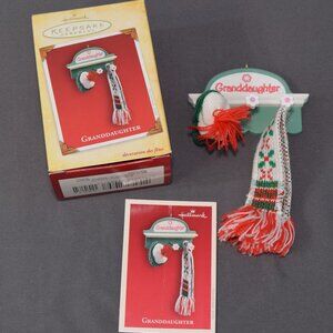 Hallmark Christmas Ornament Granddaughter Mini Hat Scarf Coat Rack QXG5571 2004